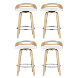 Artiss 4x Bar Stools Swivel Dining Chairs Low Back Counter Seat PU Cushion - Side View