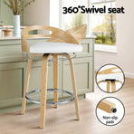 Artiss 4x Bar Stools Swivel Dining Chairs Low Back Counter Seat PU Cushion, image 4