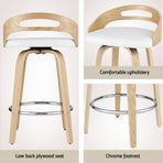 Artiss 4x Bar Stools Swivel Dining Chairs Low Back Counter Seat PU Cushion, image 5