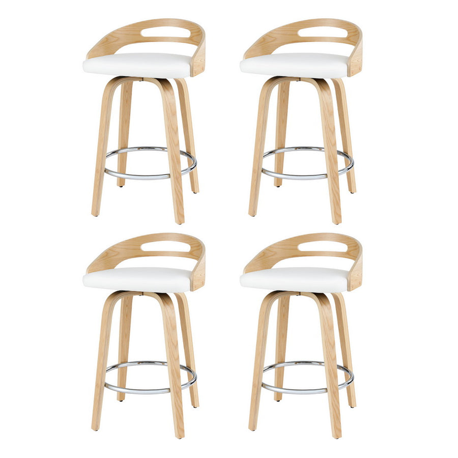 Artiss 4x Bar Stools Swivel Dining Chairs Low Back Counter Seat PU Cushion, image 7