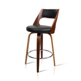 Artiss 2x Bar Stools Swivel Leather Chair 65cm - Top-Down View