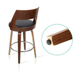 Artiss 2x Bar Stools Swivel Leather Chair 65cm - 45-Degree Angle