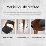 Artiss 4x Bar Stools Swivel Leather Chair 65cm - Top-Down View