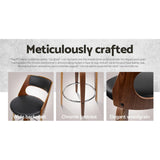 Artiss 2x Bar Stools Swivel Leather Chair 76cm - Top-Down View