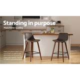 Artiss Bar Stools Kitchen Counter Barstools Leather Wooden Chairs x2 - 45-Degree Angle