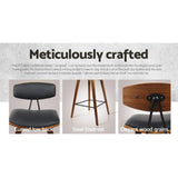 Artiss 4x Bar Stools Leather Padded w/Backrest - Top-Down View