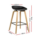 Artiss 2x Bar Stools Wooden - Front View