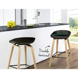 Artiss 2x Bar Stools Wooden - Rear View