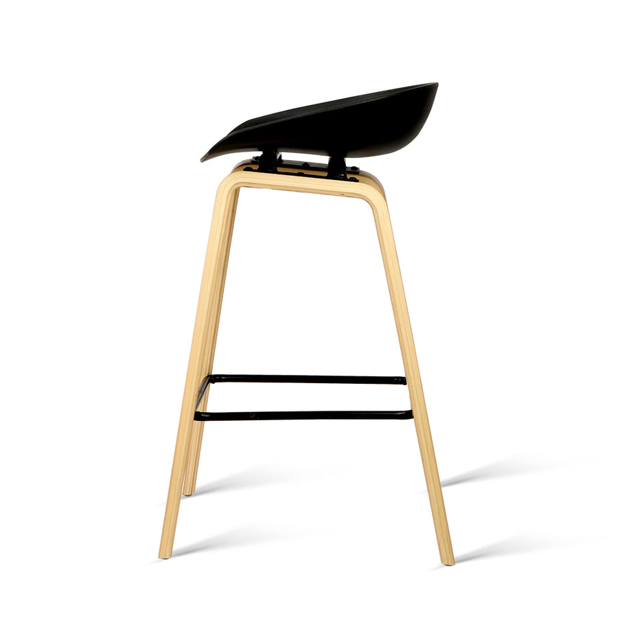 4x Artiss Bar Stools Kitchen Counter Stool Dining Chairs Wooden Black, image 3
