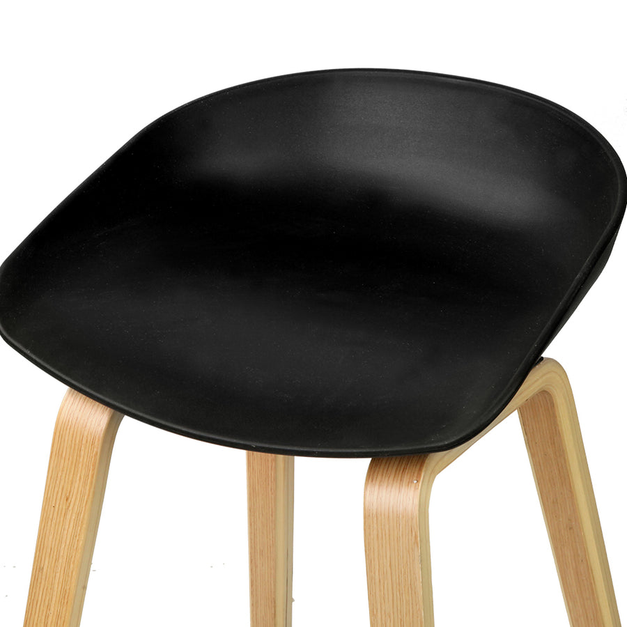4x Artiss Bar Stools Kitchen Counter Stool Dining Chairs Wooden Black, image 4