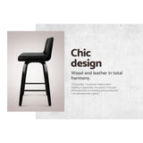 Artiss Bar Stools Kitchen Leather Barstools Swivel Wooden Chairs X2 - Top-Down View
