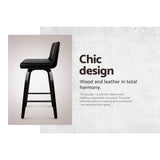 Artiss Bar Stools Kitchen Leather Barstools Swivel Wooden Chairs X4 - Top-Down View
