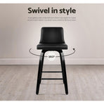 Artiss Bar Stools Kitchen Leather Barstools Swivel Wooden Chairs X4, image 6
