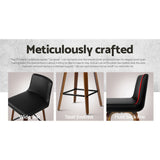 Artiss 2x Bar Stools Swivel Leather Padded Wooden - 45-Degree Angle