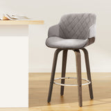 Artiss Swivel Velvet Bar Stools with Wooden Frame