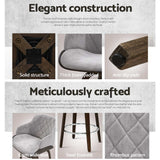 Artiss Swivel Velvet Bar Stools with Wooden Frame