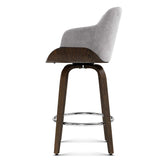 Artiss 2x Bar Stools Swivel Velvet Padded Wooden - Side View