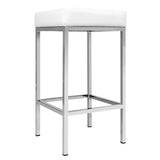 Artiss 2x Bar Stools Leather Padded Metal White - Top-Down View