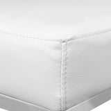 Artiss 2x Bar Stools Leather Padded Metal White - Rear View
