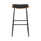 Artiss 4x Bar Stools Leather Padded Metal - Side View