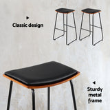Artiss 4x Bar Stools Leather Padded Metal - 45-Degree Angle