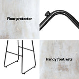 Artiss 4x Bar Stools Leather Padded Metal - Close-Up Angle