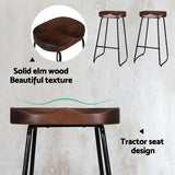 Artiss 2x Bar Stools Tractor Seat 75cm Black - 45-Degree Angle