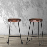 Artiss 2x Bar Stools Tractor Seat 75cm Black - Low Angle