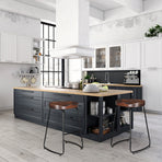 Artiss set of 4 industrial tractor seat bar stools, wood seat and black steel legs, anti slip floor protectors