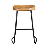 Artiss 2x Bar Stools Tractor Seat 65cm Wooden - Side View