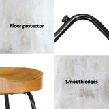 Artiss 2x Bar Stools Tractor Seat 65cm Wooden - Rear View