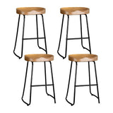Artiss 4x Bar Stools Tractor Seat 65cm Wooden - Low Angle