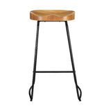 Artiss 2x Bar Stools Tractor Seat 75cm Wooden - Side View