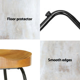 Artiss 2x Bar Stools Tractor Seat 75cm Wooden - Rear View