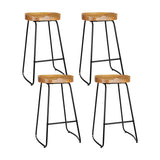 Artiss 4x Bar Stools Tractor Seat 75cm Wooden - Close-Up Angle