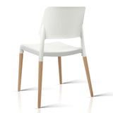 Artiss Dining Chairs Set of 4 Plastic Wooden Stackable White - Top-Down View