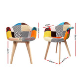 Artiss Dining Chairs Set of 2 Fabric Retro Replica DSW - Front View