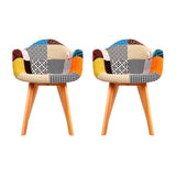 Artiss Dining Chairs Set of 2 Fabric Retro Replica DSW - Side View