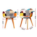 Artiss Dining Chairs Set of 4 Fabric Retro Replica DSW - Front View