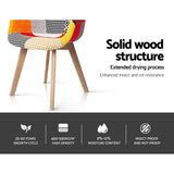 Artiss Dining Chairs Set of 4 Fabric Retro Replica DSW - Close-Up Angle