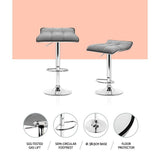Artiss 2x Bar Stools Linen Padded Gas Lift - 45-Degree Angle