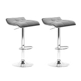 Artiss 2x Bar Stools Linen Padded Gas Lift - Low Angle