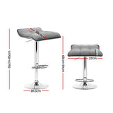 Artiss 4x Bar Stools Linen Padded Gas Lift - Front View