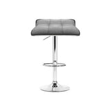 Artiss 4x Bar Stools Linen Padded Gas Lift - Side View