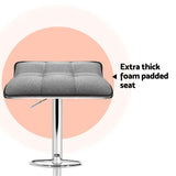 Artiss 4x Bar Stools Linen Padded Gas Lift - 45-Degree Angle