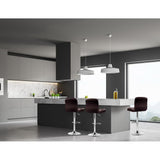 Artiss 2x Bar Stools Leather Gas Lift Brown - Rear View