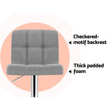 Artiss 4x Bar Stools Fabric Gas Lift Grey - 45-Degree Angle