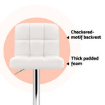 Artiss set of 4 white PU leather gas lift swivel bar stools, gas lift lever