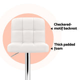 Artiss 4x Bar Stools Leather Gas Lift White - 45-Degree Angle