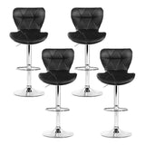 Artiss 4x Bar Stools Gas Lift Leather Seat Black - Top-Down View